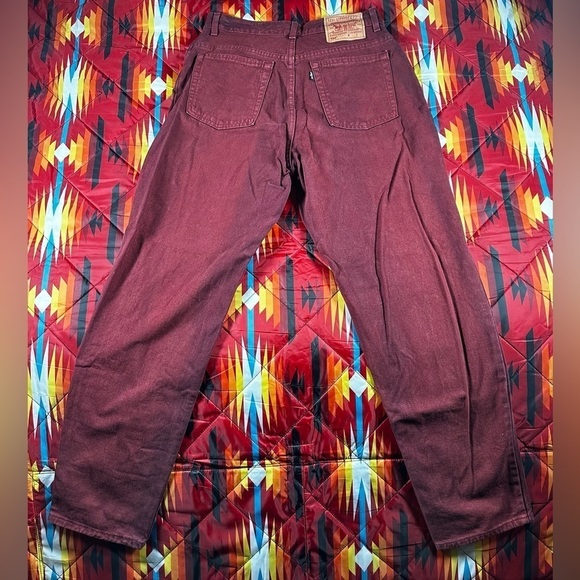 Vintage Levis 550 Red‎ Denim Relaxed Fit Tapered Leg Mom Jeans Women Sz 14 M Reg - Picture 12 of 13